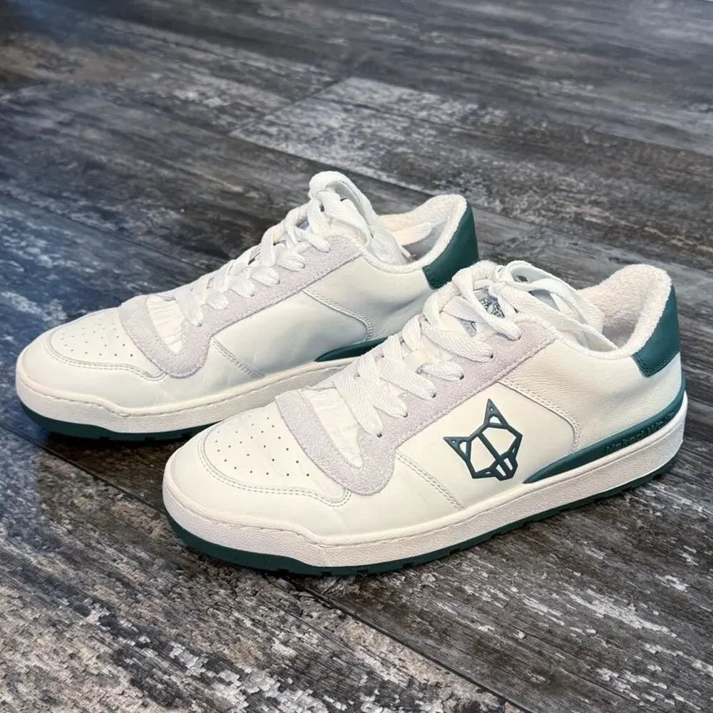 Naked Wolfe Ravenn Forrest‎ Green Leather Sneakers Womens Size 10 NIB